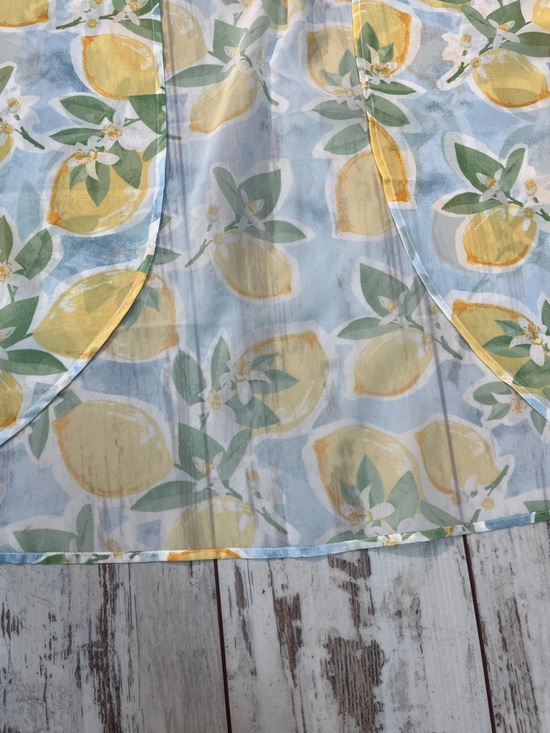Moss Rose NWT Lemon Print Chiffon Kimono Beach Cover Up One Size Yellow - Picture 12 of 16